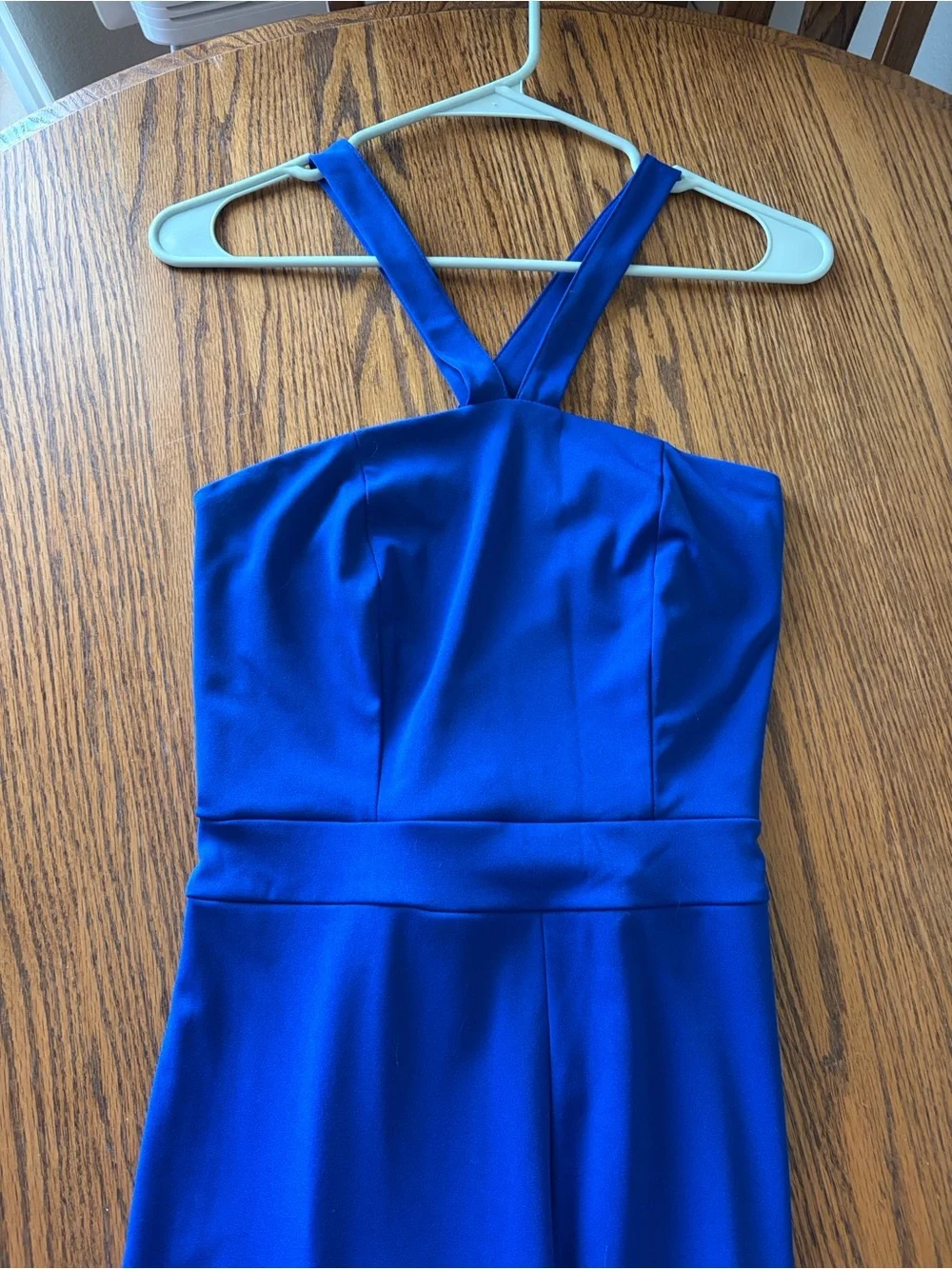 Halter Electric Blue Jumpsuit